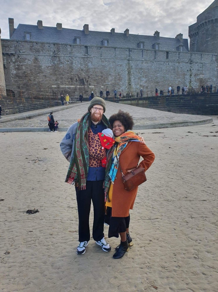 Marc, Edna et Adao sur la plage